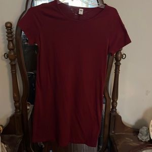 Old Navy Cranberry Shortsleeved Swing Dress